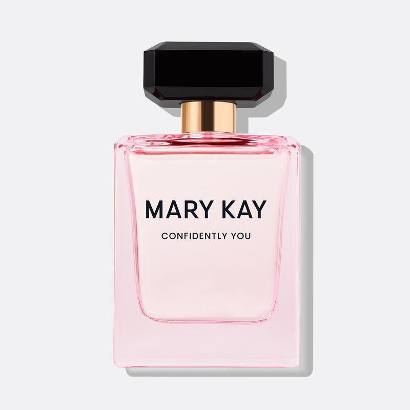 Botella Mary Kay Confidently You Eau de Parfum contra un fondo blanco